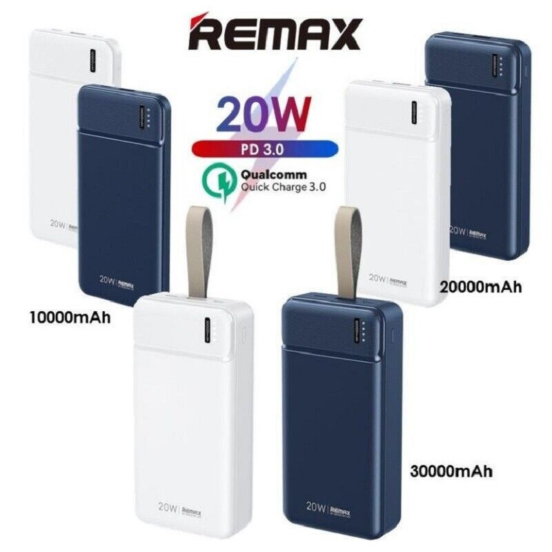 REMAX Série Pure Banque d'alimentation de charge rapide multi-compatible 20W PD+QC 10000mAh 20000mAh 30000mAh