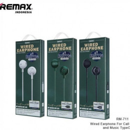 REMAX Type-C Écouteurs filaires Pour appels & musique RM-711a