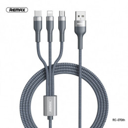 REMAX Série Sury 2 Câble de charge 3-en-1 2A RC-070th Blanc