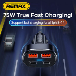 REMAX Chargeur de voiture rapide Série Duke 75W PD+QC 2C+2A RCC329