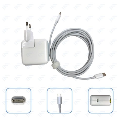 Chargeur 30W pour Ordinateur Portable Apple Adaptateur Secteur Embout Type-C