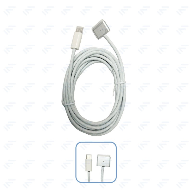 Chargeur 140W pour Ordinateur Portable Apple Adaptateur Secteur Embout Magsafe 3 Argent