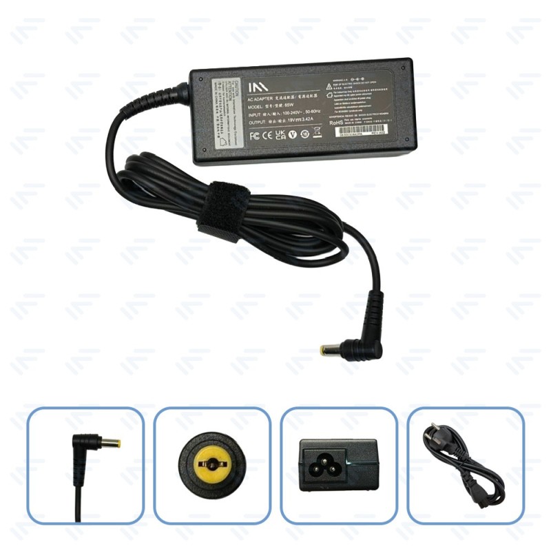 Chargeur 65W pour Ordinateur Portable Acer Adaptateur Secteur Embout Φ5.5 × Φ1.7