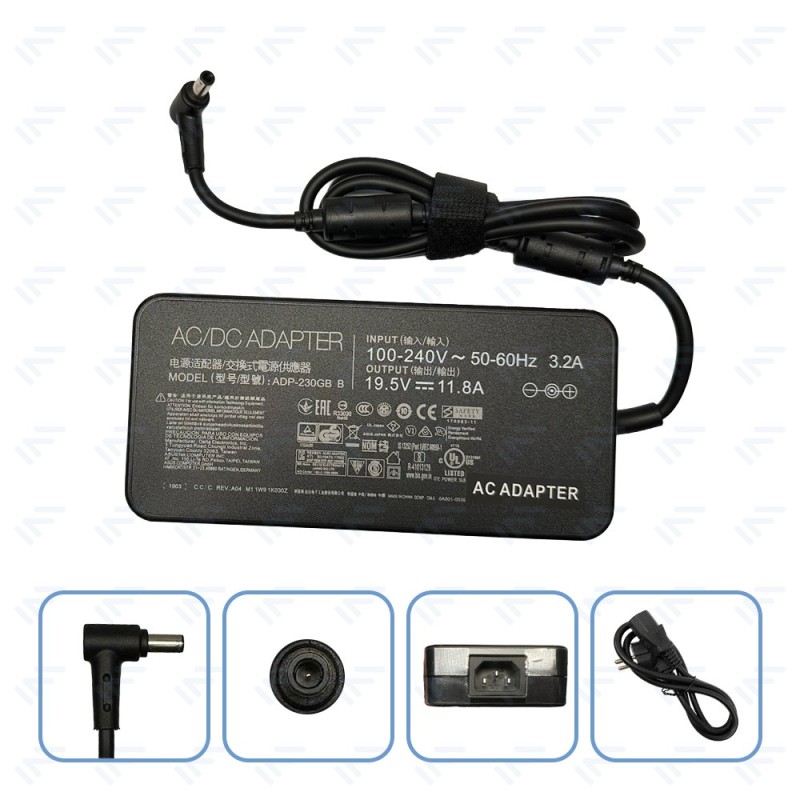 Chargeur 230W pour Ordinateur Portable ASUS Adaptateur Secteur Embout avec aiguille Φ6.0 × Φ3.7