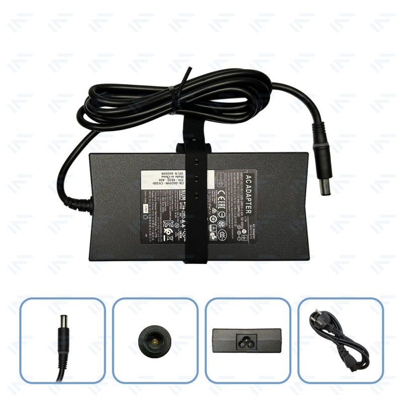 Chargeur 130W pour Ordinateur Portable Dell Adaptateur Secteur Embout Φ7.4 × Φ5.0