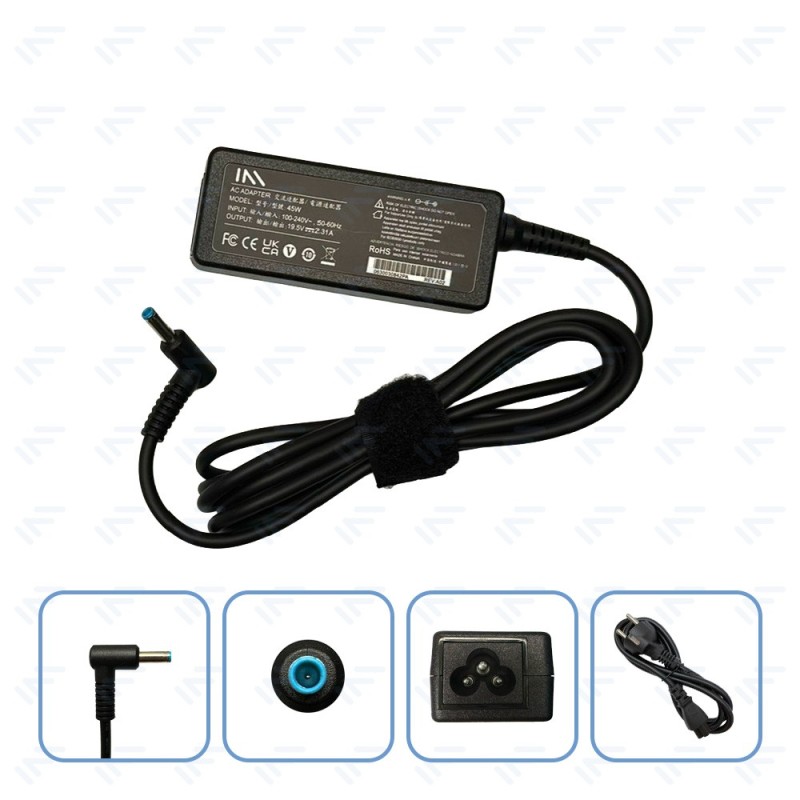 Chargeur 45W pour Ordinateur Portable HP Adaptateur Secteur Embout Bleu Φ4.5 × Φ3.0