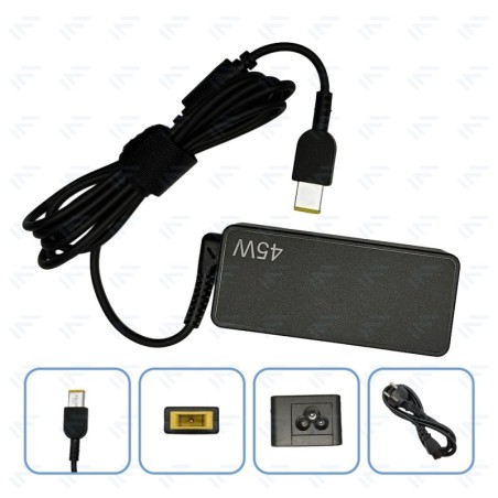 Chargeur 45W pour Ordinateur Portable Lenovo Adaptateur Secteur Embout avec aiguille USB