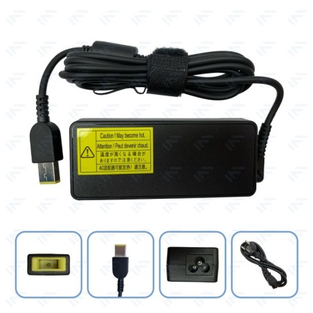 Chargeur 65W pour Ordinateur Portable Lenovo Adaptateur Secteur Embout avec aiguille USB