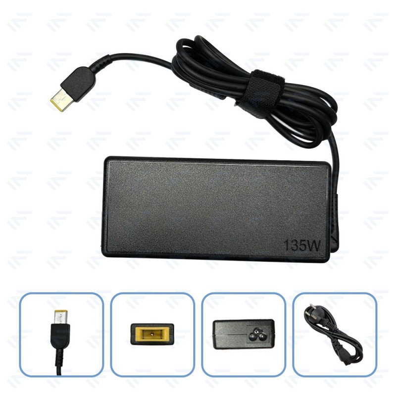 Chargeur 135W pour Ordinateur Portable Lenovo Adaptateur Secteur Embout avec aiguille USB