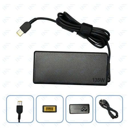 Chargeur 135W pour Ordinateur Portable Lenovo Adaptateur Secteur Embout avec aiguille USB